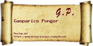 Gasparics Pongor névjegykártya